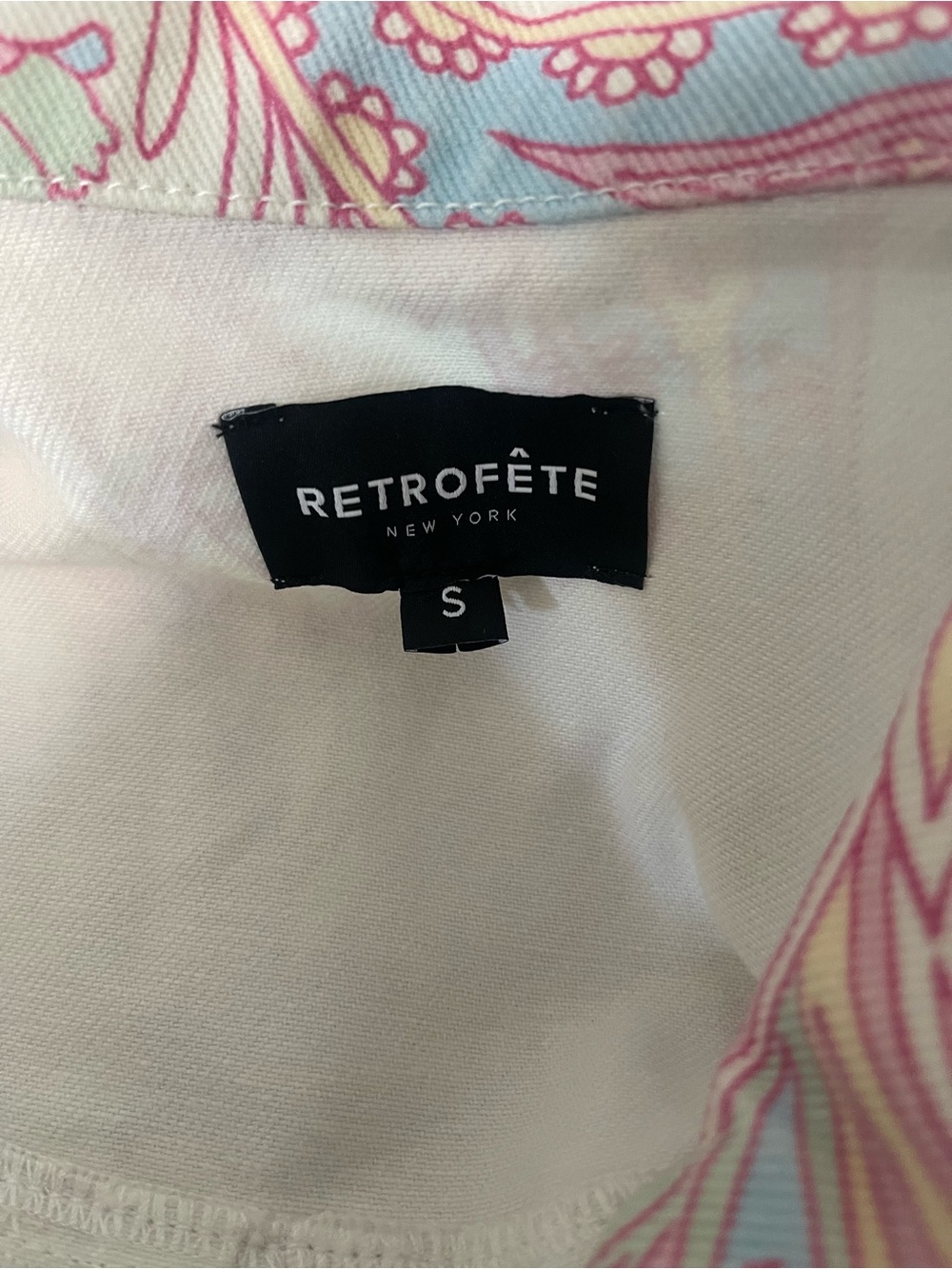 Retrofete Aurelie Denim Shirt in Pastel Paisley - Picture 7 of 8